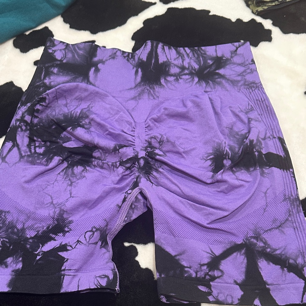 Purple Tie-Dye Women's Shorts - Picture 2 of 2